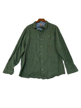 Timberland Pro Men's XL Green Original Fit Button-Up Shirt Cotton C0912